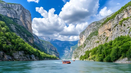 Group Rafting Adventure in Breathtaking Canyon