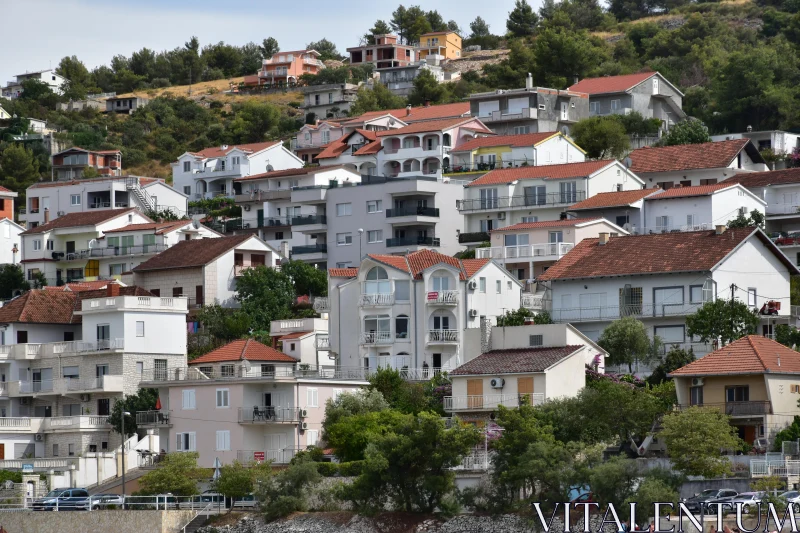 Hillside Croatian Town Free Stock Photo