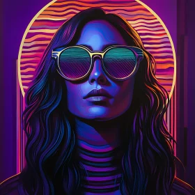 Vivid Neon Pop Art Woman