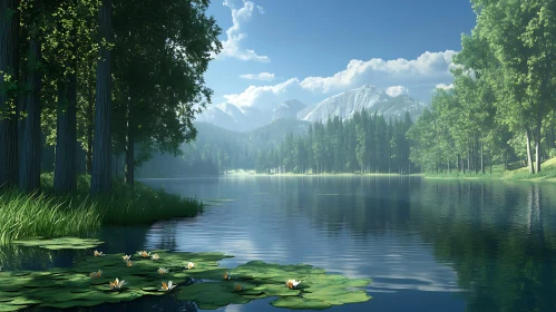 Peaceful Lake and Scenic Landscape