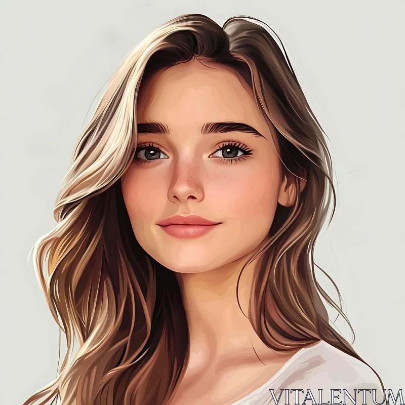 AI ART Artistic Female Portrait Illustration