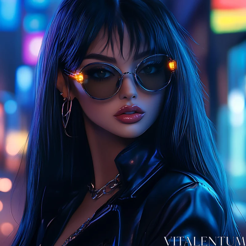 AI ART Edgy Fashion in Neon Urban Background