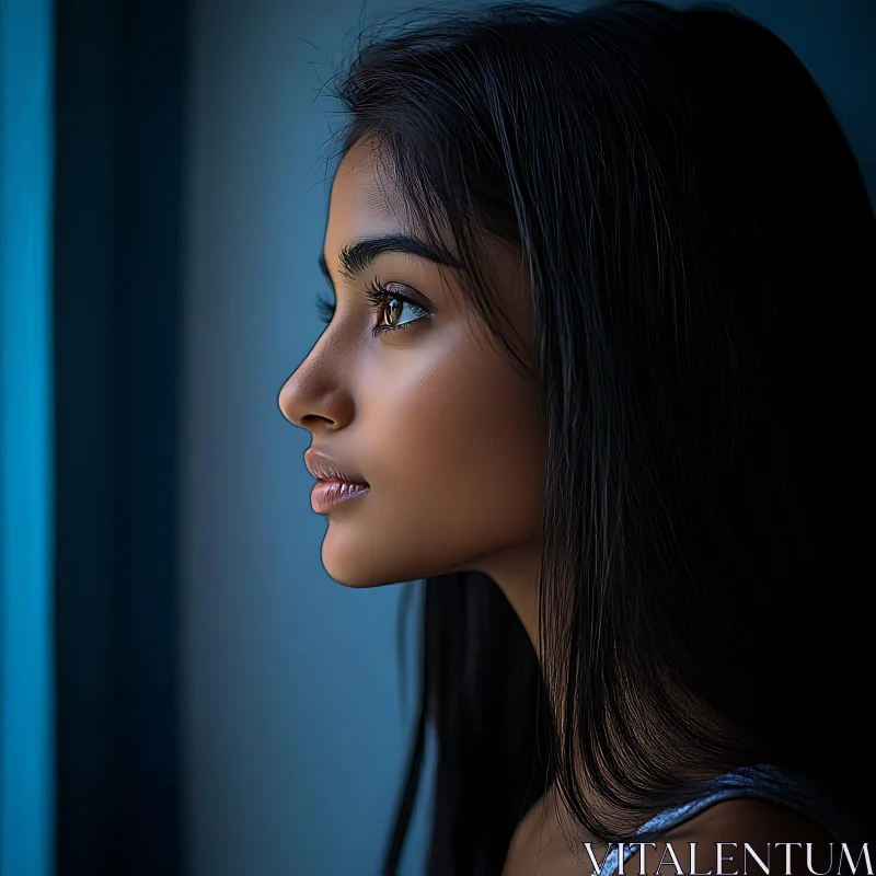 Contemplative Woman's Profile