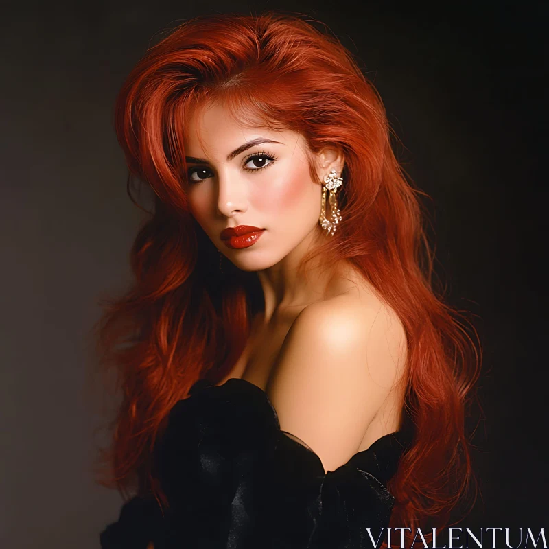 Redhead Woman in Fashionable Portrait