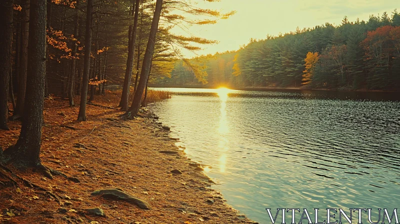 Golden Sunset Reflecting on a Tranquil Lake Golden Sunset Reflecting on a Tranquil Lake