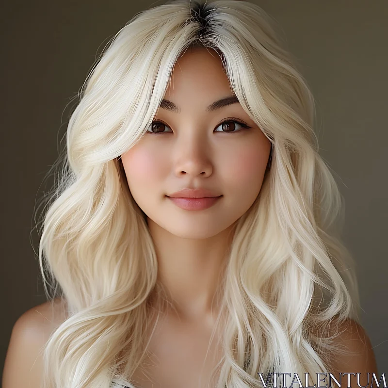 Serene Blonde Portrait AI Image