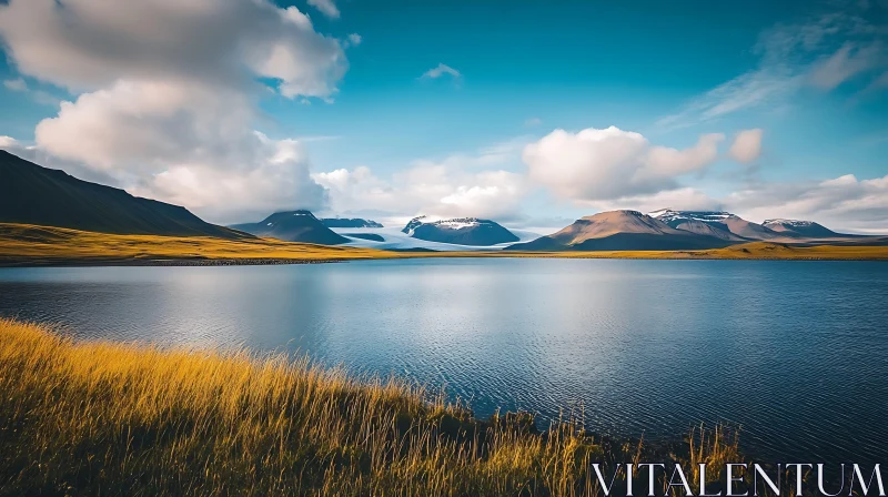 Peaceful Waters and Mountain Vistas AI Image