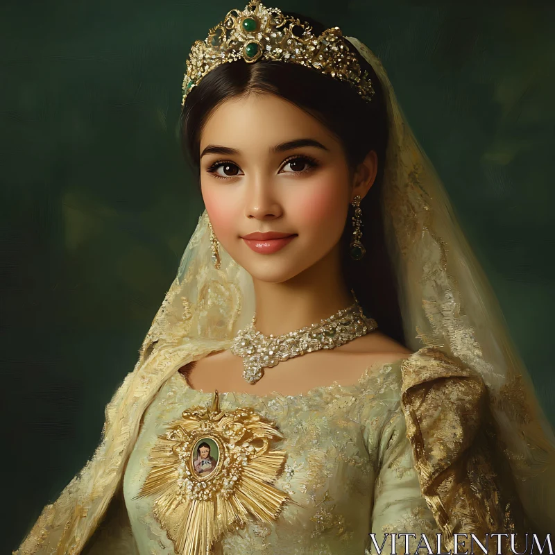 AI ART Vintage Style Portrait of an Elegant Regal Woman