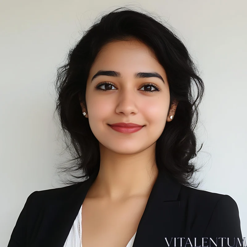 Portrait of a Bright and Confident Young Woman AI Image