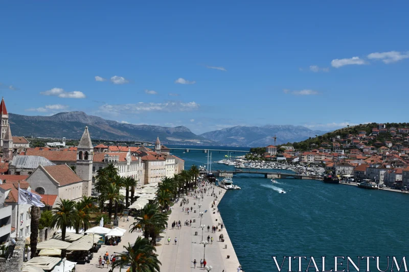 Trogir's Scenic Coastal Promenade Free Stock Photo