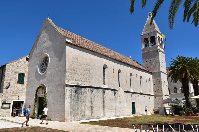 Croatian Coastal Church Landmark Free Stock Photo