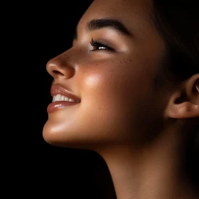 Side Profile of a Woman with Natural Beauty