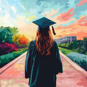 Graduate at Sunset Artwork