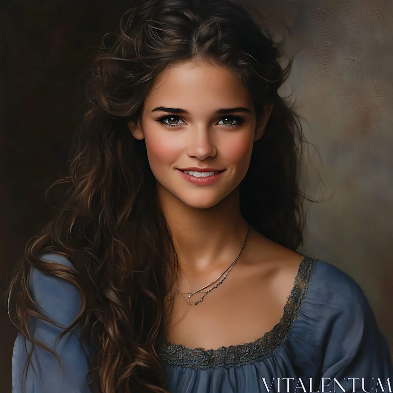 AI ART Artistic Depiction of a Young Woman's Portrait