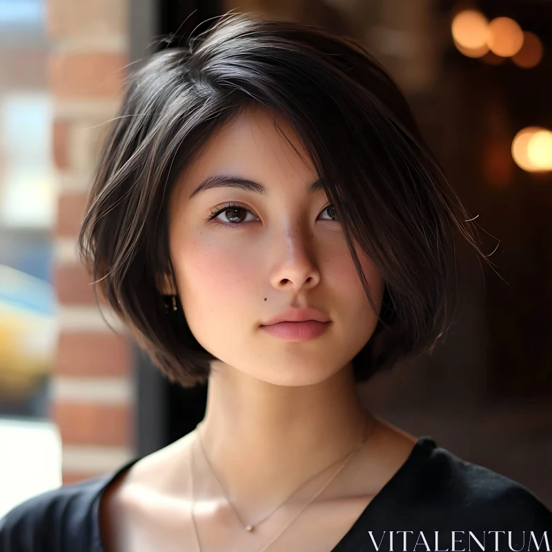 Serene and Expressive Woman Portrait AI Image