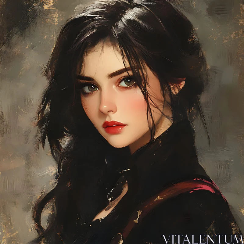 AI ART Intense Woman's Gaze - Art Portrait