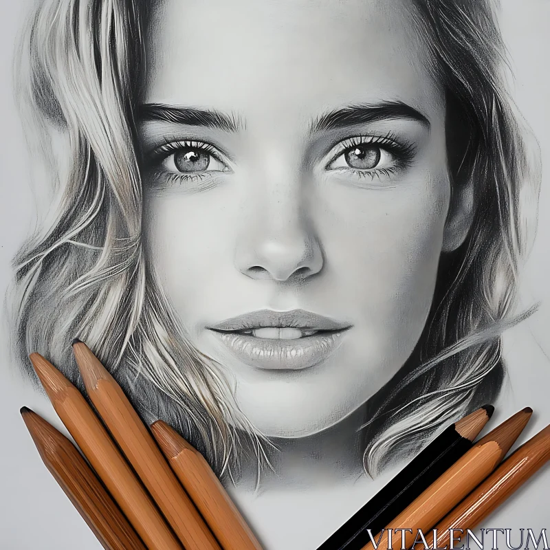 AI ART Hyper-Realistic Woman Portrait Drawing