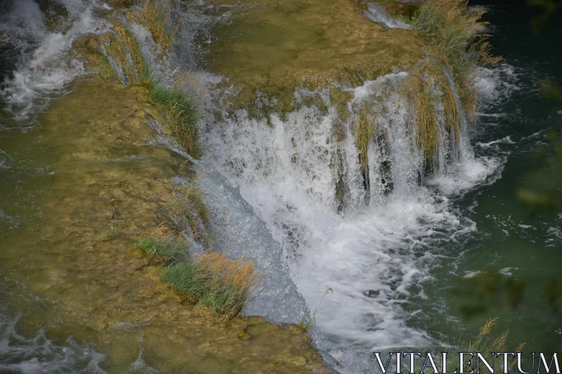 Tranquil Waterfall Scene Free Stock Photo