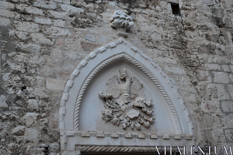 PHOTO Historic Stone Relief with Eagle Design