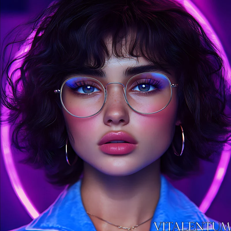 AI ART Neon Glow Woman Portrait