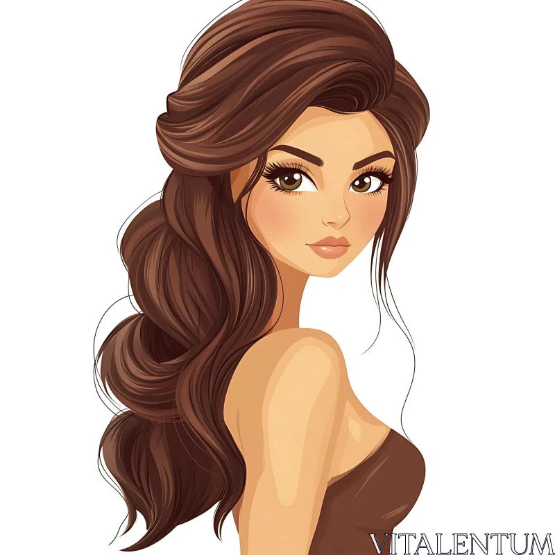 AI ART Elegant Female Portrait Illustration