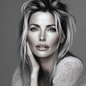 Graceful Woman Portrait in Black and White