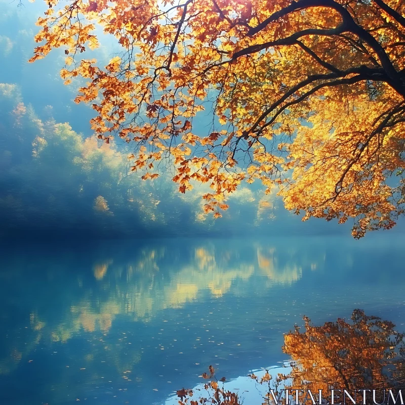 Tranquil Autumn Lake Reflections