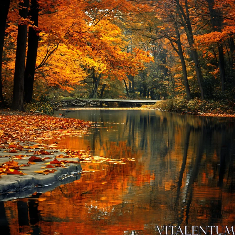 Peaceful Fall River Landscape