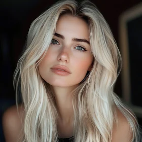 Serene Blonde Woman in Soft Lighting