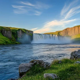 Powerful Waterfall in Nature