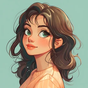Charming Anime Girl Digital Art