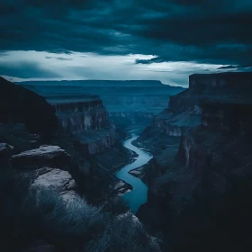 Twilight River Flowing Through Grand Canyon