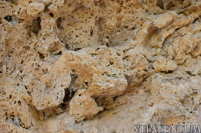 Erosion Patterns in Beige Stone Free Stock Photo