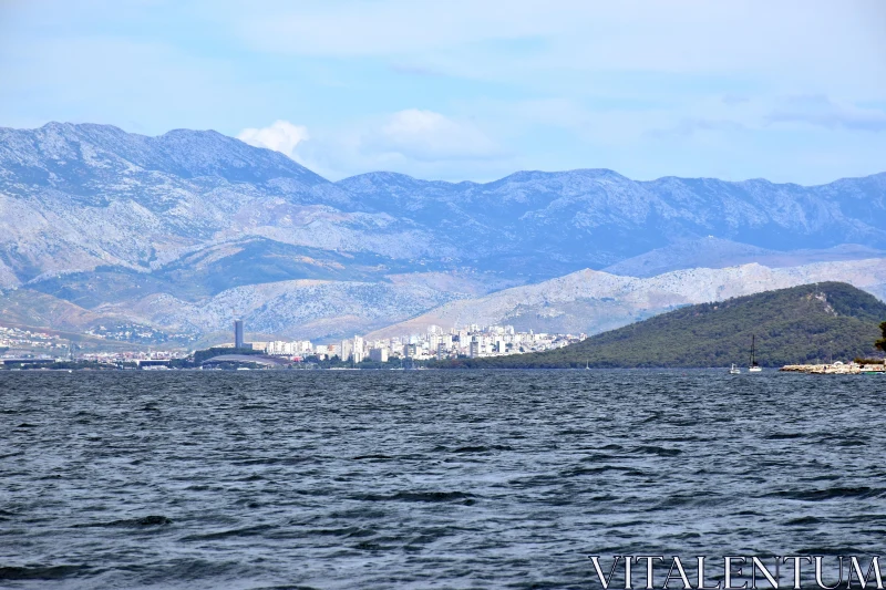 Coastal View of Split with Mountain Backdrop Free Stock Photo