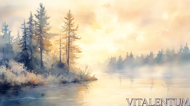 AI ART Mystical Sunrise Over a Serene Lake