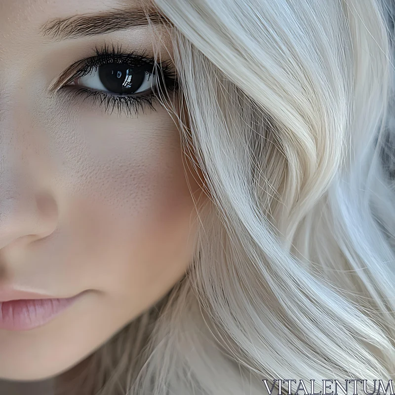 Blonde Woman Close-Up AI Image