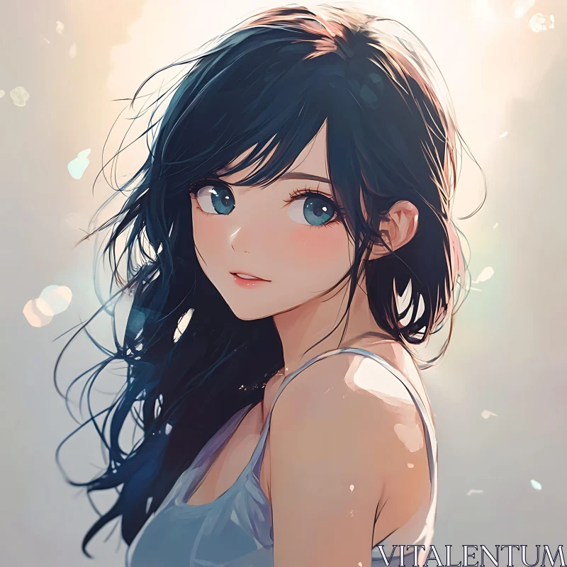 AI ART Charming Anime Girl Illustration