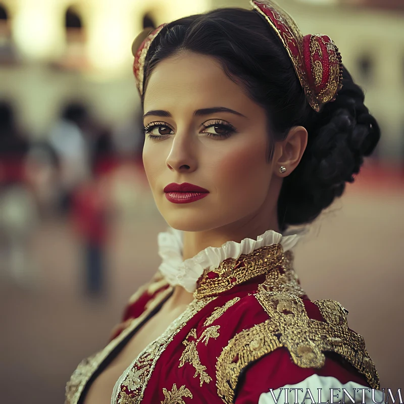 Stunning Traditional Costume Portrait of a Woman AI Image