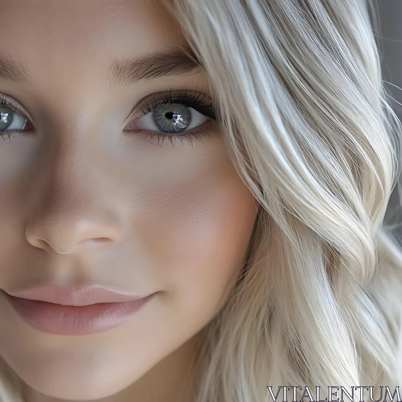 AI ART Portrait of a Blonde Woman with Serene Expression