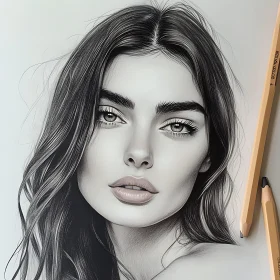 Hyper-Realistic Portrait Sketch of a Woman