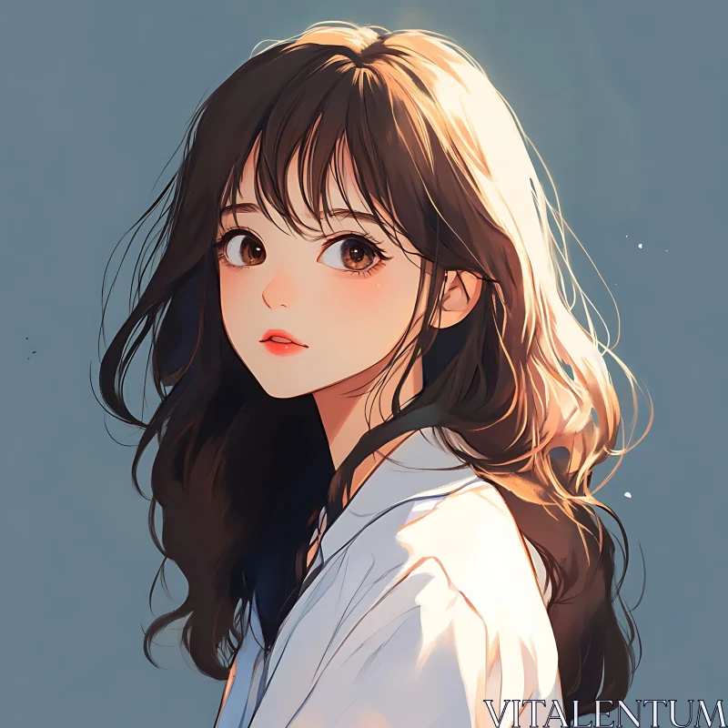 Anime Portrait of a Girl AI Image