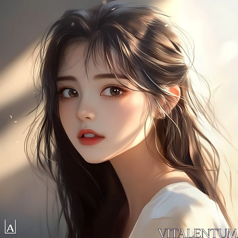 AI ART Anime Portrait of a Beautiful Girl