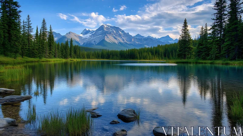 Tranquil Lake Landscape AI Image