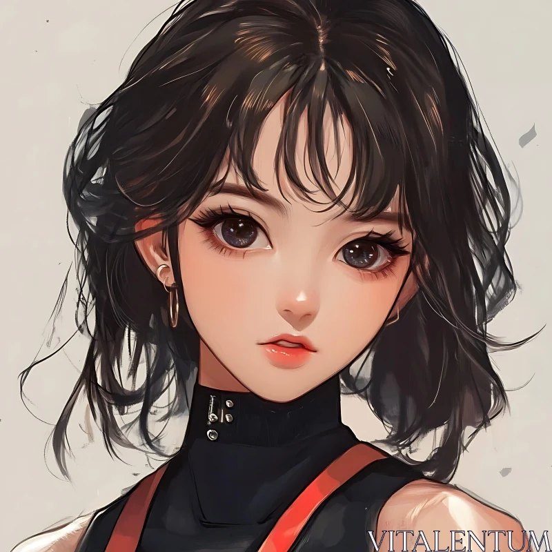 Anime Girl Portrait AI Image