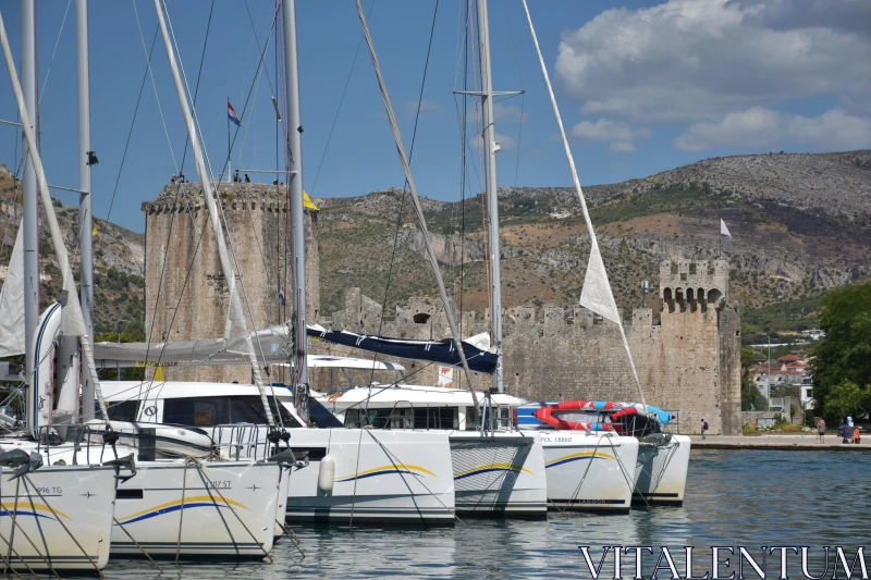 PHOTO Croatian Seascape with Historic Fortress