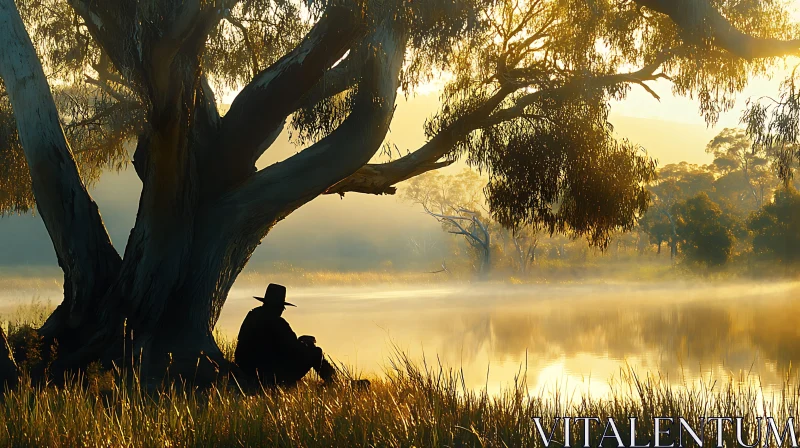 Morning Solitude Under the Tree AI Image