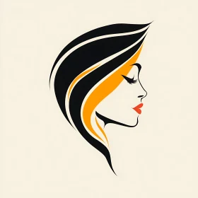 Minimalist Woman's Profile Illustration