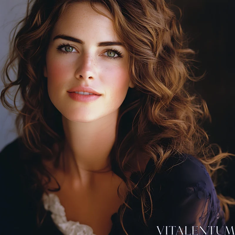 Elegant Woman Portrait with Natural Makeup Elegant Woman Portrait with Natural Makeup