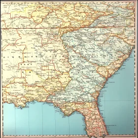 Historical Southeast USA Map