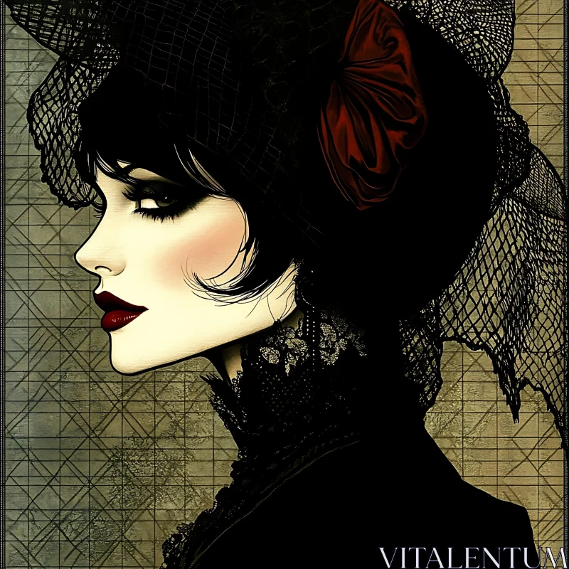 Gothic Fashion Profile Illustration